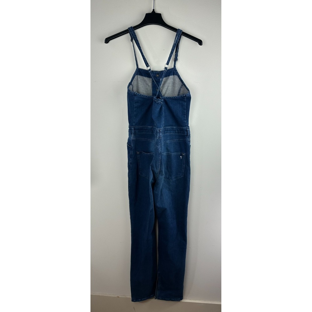 Anthropologie x Pilcro Blue Denim Button Front Overalls Size 31 Stretch Cotton - Picture 7 of 15